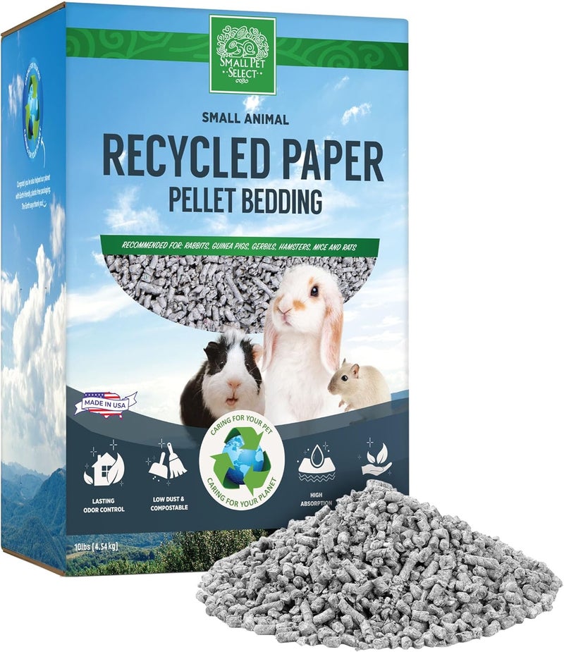 Small Pet Select Recycled Paper Pellet Bedding, Litter for Rabbit, Guinea Pig, Hamster, Bunny and Other Small Animals, 10lb - Image 1
